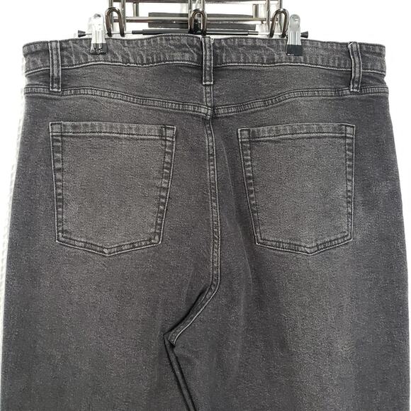 Wild Fable Jean Women 18 Black High Rise Straight Leg Thrashed Grunge Button Fly - Picture 13 of 16